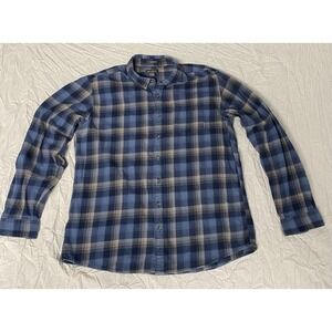Eddie Bauer Mens TXL Classic Fit Blue Plaid Button Down Shirt